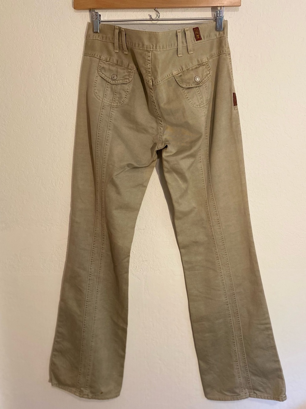 Vintage Y2K 7 For All Mankind by Jerome Dahan Khaki Flared Pant Size 29